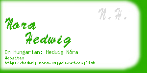 nora hedwig business card